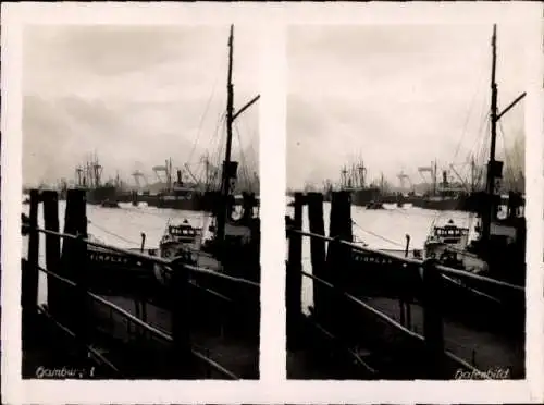 Stereo Foto Hamburg, Hafenbild