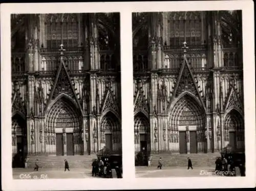 Stereo Foto Köln am Rhein, Dom, Eingang