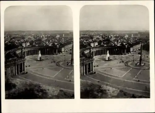 Stereo Foto Roma Rom Lazio, Blick von der Peterskirche