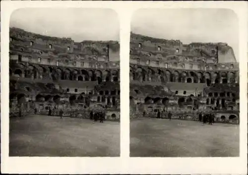 Stereo Foto Roma Rom Lazio, Kolosseum, Innenansicht