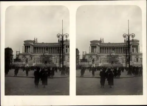 Stereo Foto Roma Rom Lazio, Denkmal Viktor Emanuel, Grab des unbekannten Soldaten