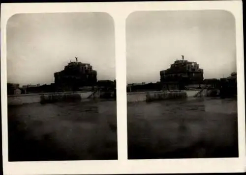 Stereo Foto Roma Rom Lazio, Engelsburg mit Tiber