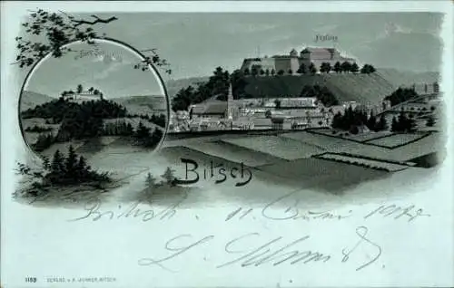 Mondschein Litho Bitche Bitsch Lothringen Moselle, Forst Sebastian, Festung