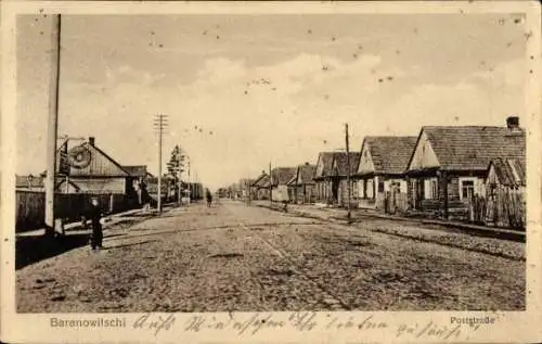 Ak Baranawitschy Baranowitschi Weißrussland, Poststraße, Wohnhäuser