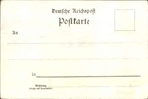 Litho Saint Hubert Lothringen Moselle, Gasthaus, Turm