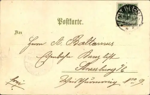 Litho Bitche Bitsch Lothringen Moselle, Totalansicht