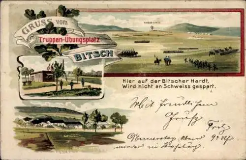 Litho Bitche Bitsch Lothringen Moselle, Truppenübungsplatz