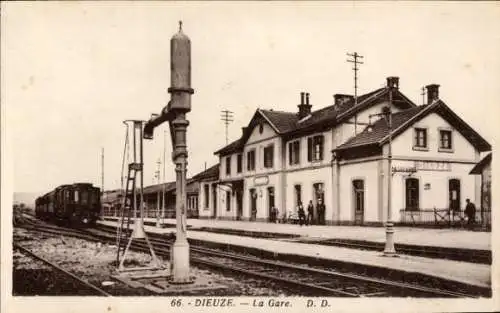 Ak Dieuze Duss Duß Lothringen Moselle, La Gare