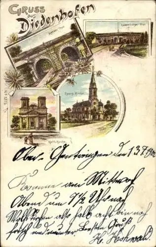 Litho Thionville Diedenhofen Lothringen Moselle, Kirchen, Metzer Tor