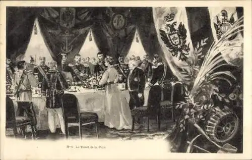 Künstler Ak Zar Nikolaus II. von Russland, Toast de la Paix
