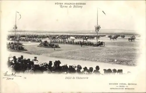 Ak Bétheny Marne, Defile de l'Infanterie, Fetes Franco-Russe