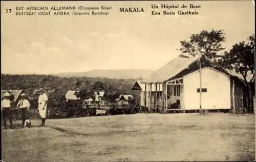 Ganzsachen Ak Makala Kinshasa DR Kongo Zaire, A Base Hospital, Deutsch Ostafrika
