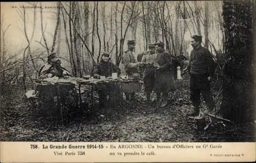 Ak En Argonne, ein Offiziersbüro in Gd. Bewachen