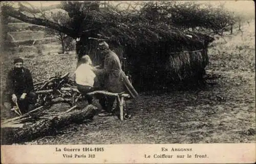 Ak En Argonne, Der Friseur an der Front, I WK