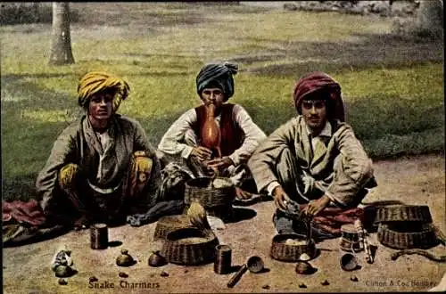 Ak Indien, British India, Schlangenbeschwörer