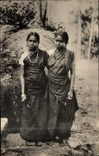 Ak Ceylon Sri Lanka, zwei Tamil Frauen, Portrait