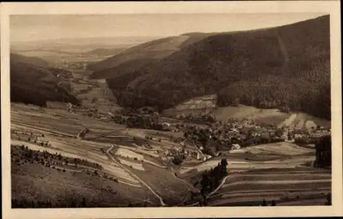 Ak Ilmenau in Thüringen, Blick vom Emmastein nach Mannebach und Ilmenau