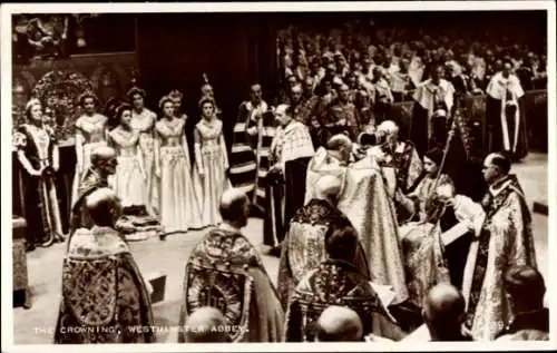 Ak London City, Westminster Abbey, Krönung von Königin Elizabeth 1953, Crowning, Queen Elizabeth