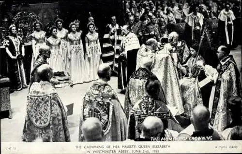 Ak London City, Westminster Abbey, Krönung von Königin Elizabeth 1953, Crowning, Queen Elizabeth