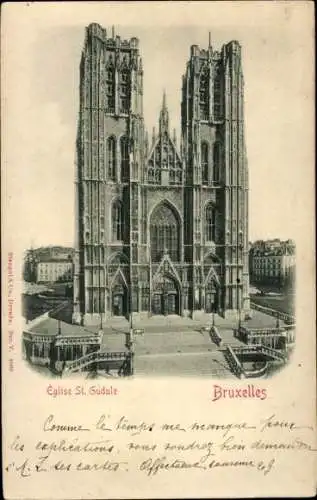 Präge Ak Brüssel Brüssel, Kirche Ste Gugule