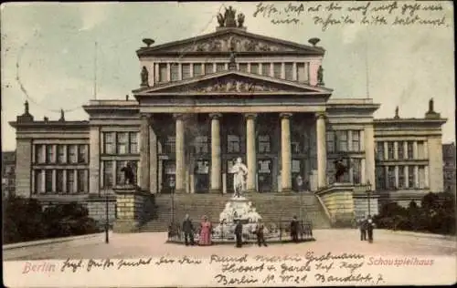 Ak Berlin Mitte, Schauspielhaus, Denkmal