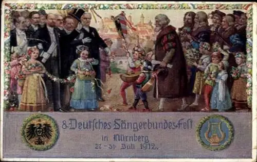 Künstler Ak Durst, J., Nürnberg in Mittelfranken, 8. Dt. Sängerbundesfest 1912