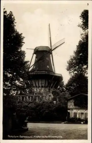 Ak Potsdam Sanssouci, historische Windmühle