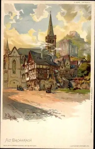 Künstler Litho Reiss, Fritz, Bacharach am Rhein, St. Peter, Wernerkapelle