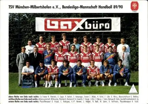 Ak Handball, TSV München-Milbertshofen, Bundesliga-Mannschaft Handball 89/90