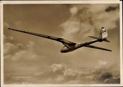 Ak Segelflugzeug auf der Wasserkuppe, Kondor mit Dittmar