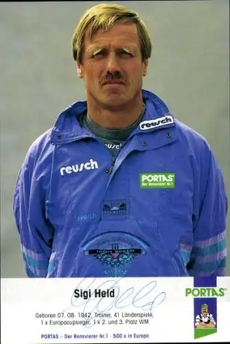 Ak Fußball, Sigi Held, Portrait, Autogramm