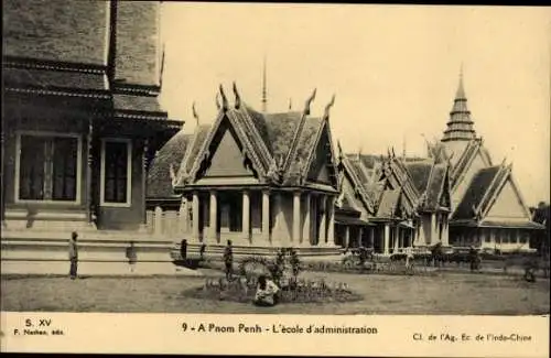 Ak Pnom Penh Kambodscha, vue de l'école d'administration