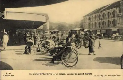 Ak Saigon Cochinchina Vietnam, Großer Markt