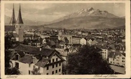 Ak Luzern Stadt Schweiz, Panorama, Pilatus