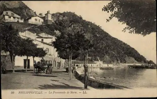 Ak Philippeville Skikda Algerien, Promenade de Stora