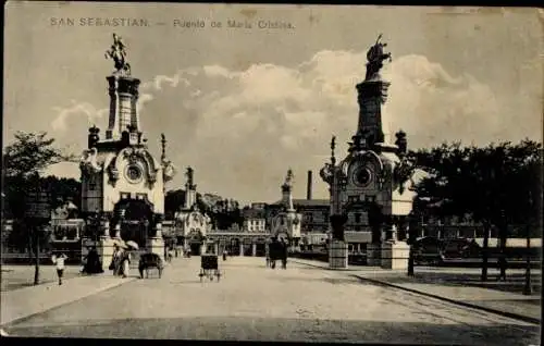 Ak Donostia San Sebastián Baskenland, Maria-Cristina-Brücke