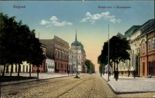 Ak Belgrad Serbien, Blick in die Konakgasse