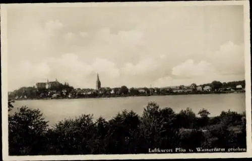 Ak Plön am See Holstein, Totalansicht, Blick vom Wasserturm, Kirchturm