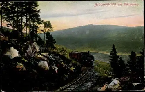Ak Brocken Nationalpark Harz, Brockenbahn, Königsberg