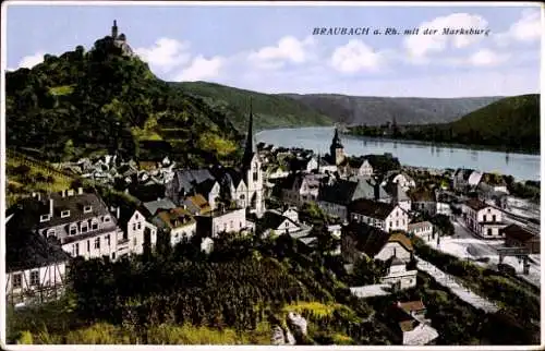 Ak Braubach am Rhein, Marksburg, Teilansicht