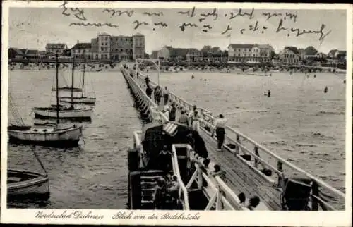 Ak Nordseebad Duhnen Cuxhaven, Blick von der Badebrücke