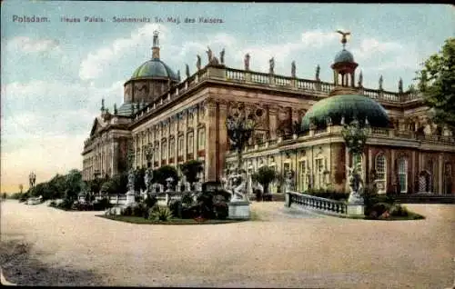 Ak Potsdam, Neues Palais, Sommersitz des Kaisers