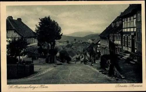 Ak St. Andreasberg Braunlage im Oberharz, Die Breite Straße
