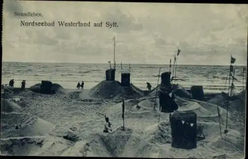 Ak Westerland auf Sylt, Strandleben