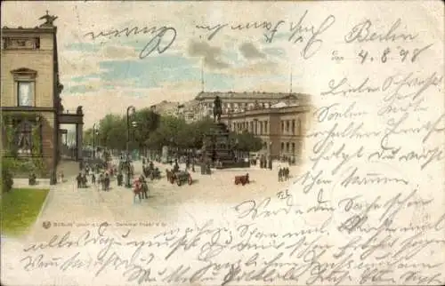 Litho Berlin Mitte, Unter den Linden, Denkmal Friedrich der Große