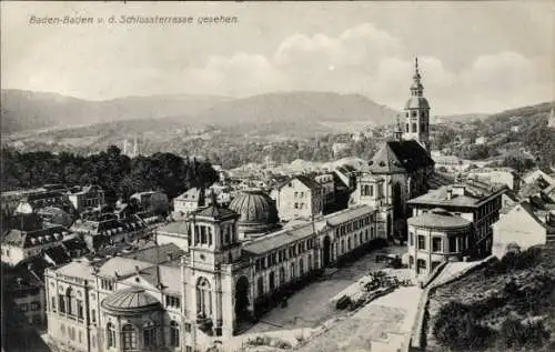 Ak Baden Baden am Schwarzwald, von der Schlossterrasse, Gesamtansicht