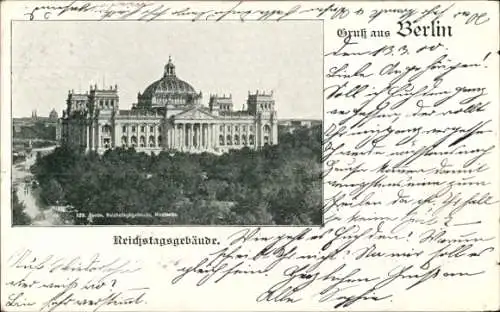 Ak Berlin Tiergarten, Reichstagsgebäude