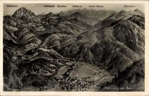 Ak Oberaudorf in Oberbayern, Brünnstein, Panorama, Wendelstein, Wildbarren, Kaiser Gebirge