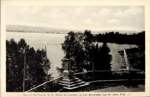 Ak Lac Bouchette Quebec Kanada, Vue du Sanctuaire de N. Dame de Lourdes, Lac St. Jean