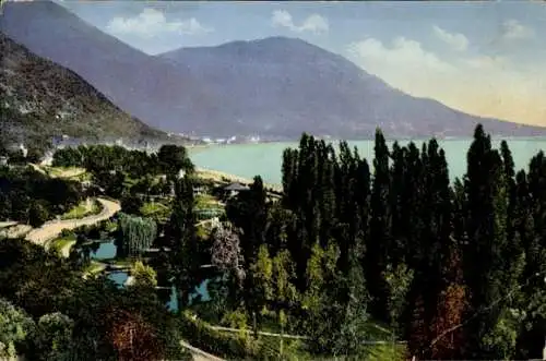 Ak Gagry Abchasien Georgien, Park, Blick vom Schloss
